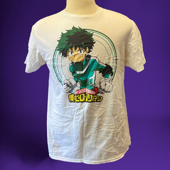 My Hero Academia Shirt Mens Large Coquette Short Sleeve Anime Graphic Print - Picture 1 of 9